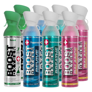 Boost Oxygen Natural Portable 10 Liter Pure Oxygen Variety Canister (8 Pack)