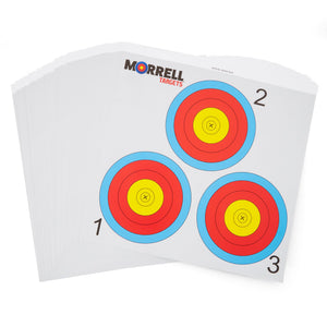 Morrell Targets Archery NFAA Official 3 Spot Paper Target Face, 100 Count Pack - TRAPSKI