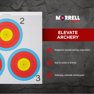 Morrell Targets Archery NFAA Official 3 Spot Paper Target Face, 100 Count Pack - TRAPSKI