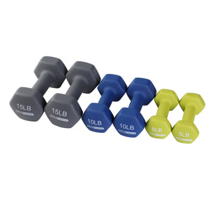 HolaHatha Neoprene Dumbbell Free Hand Weight Set with Rack