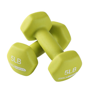 HolaHatha Neoprene Dumbbell Free Hand Weight Set with Storage Rack, Multicolor - TRAPSKI