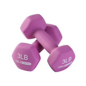 HolaHatha Neoprene Dumbbell Free Hand Weight Set with Storage Rack, Multicolor - TRAPSKI