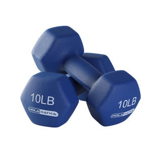 HolaHatha Neoprene Dumbbell Free Hand Weight Set with Storage Rack, Multicolor - TRAPSKI