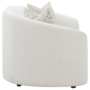 Rory - Sloped Arms Loveseat With Pillows - White