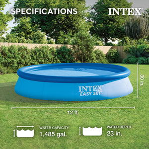 Intex Easy Set Pool, Pump & Filter and Intex Above Ground Rope Tie Pool Cover