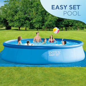 Intex 15' x 33" Easy Set Above Ground Swimming Pool, Filter Pump & Cover Tarp