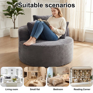 43-inch Round Corduroy Single Sofa