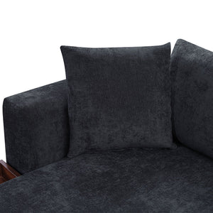 Modern L Shaped Sectional Sofa With Upholstery And Wooden Storage
