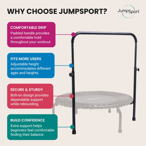 JumpSport Handle Bar for Arched Leg Fitness Trampolines, Trampoline Not Included