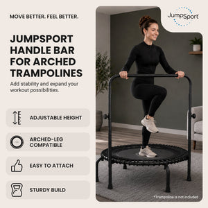 JumpSport Handle Bar Accessory for 44 Inch Arched Leg Fitness Trampolines, Black