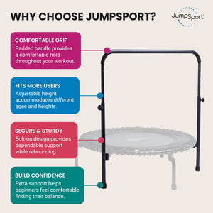 JumpSport Handle Bar Accessory for 44 Inch Arched Leg Fitness Trampolines, Black