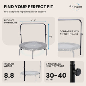 JumpSport Handle Bar Accessory for 44 Inch Arched Leg Fitness Trampolines, Black