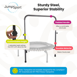 JumpSport Handle Bar Accessory for 44 Inch Arched Leg Fitness Trampolines, Black