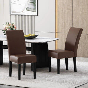 Contemporary Dining Chair With Rubberwood Legs (Set of 2)