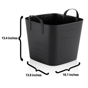 Life Story Tub Basket 25 Liter Plastic Storage Tote Bin with Handles (18 Pack) - TRAPSKI