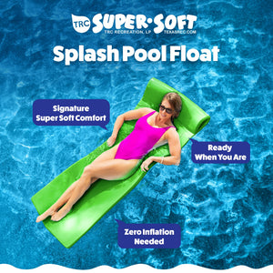 TRC Recreation Splash 1.25" Thick Foam Swimming Pool Float Mat, Fierce Green
