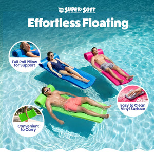 TRC Recreation Splash 1.25" Thick Foam Swimming Pool Float Mat, Fierce Green