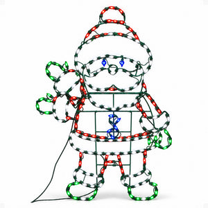 ProductWorks 48" Pro-Line LED Animation Waving Santa Christmas Yard Decoration
