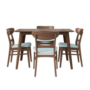 5 Piece Dining Set With Table And 4 Upholstered Chairs