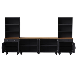 Farmhouse TV Stand With Solid Wood Gourd Shaped Legs For TVs Up To 70"
