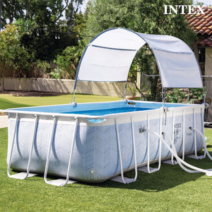 Intex 18Ft x 52In Ultra XTR Rectangular Frame Swimming Pool Kit w/Pump & Canopy