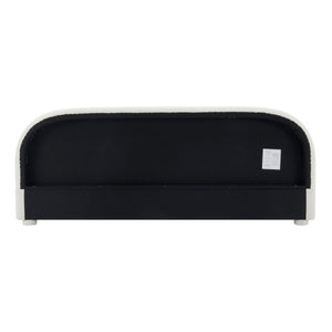 Cream Style Fabric Upholstered Bed, Simple Modern Bedroom King