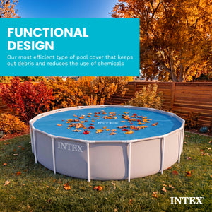Intex 15 Foot Round Easy Set Vinyl Solar Cover for Swimming Pools, Blue | 29023E
