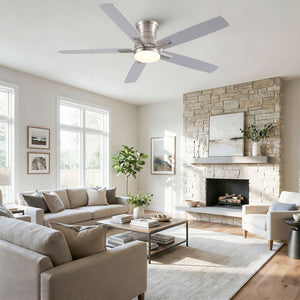 Mordern Flush Mount Ceiling Fan With Light And Remote Control