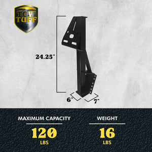 Tow Tuff TTF-08HD Heavy Duty Steel Universal Spare Trailer Tire Carrier, Black - TRAPSKI