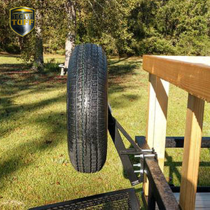 Tow Tuff TTF-08HD Heavy Duty Steel Universal Spare Trailer Tire Carrier, Black - TRAPSKI