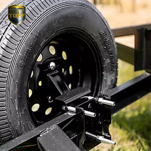 Tow Tuff TTF-08HD Heavy Duty Steel Universal Spare Trailer Tire Carrier, Black