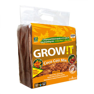 GROW!T JSCCM25 Coco Coir Mix Block for Hydroponics, Indoor, and Outdoor Plants - TRAPSKI
