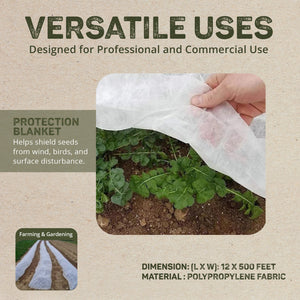 DeWitt Company 12 by 500 Feet of 5 Ounce Plant & Seed Winter Garden Guard Fabric - TRAPSKI