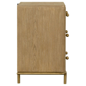 3 Drawer Nightstand With USB Ports - Brown