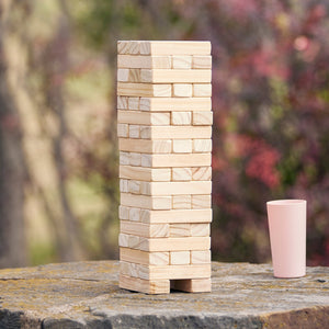 Yard Games Large Jr. Tumbling Timbers 21" Wood Block Stacking Game, Natural