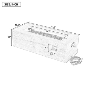 U_STYLE Outdoor Rectangular Propane Fire Pit 41.9" 40000 BTU