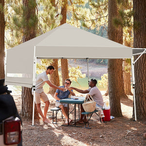 17 Feet x 10 Feet Foldable Pop Up Canopy with Adjustable Instant Sun Shelter