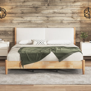 King Natural Wood Bed Frame
