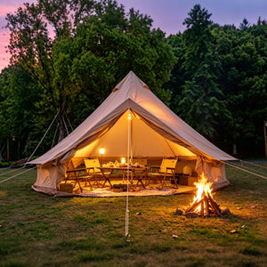 Oxford Bell Tent 13.1FT with Stove Jack for Family Camping