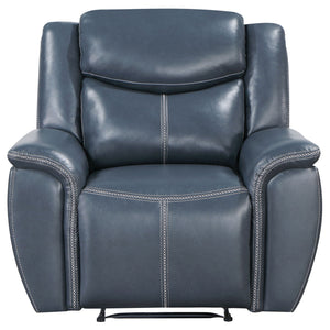 Brier - Upholstered Padded Arm Recliner Chair With Manual Recline And Pillowtop Arms - Blue