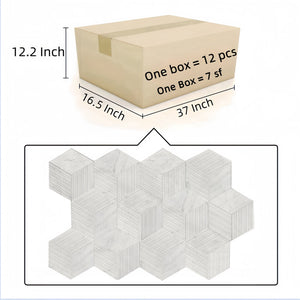 Hexagon Natural Stone Marble Tile, 3D Fluted (Set of 12)