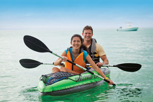 Intex 1-Person Inflatable Kayak w/ 2-Person Inflatable Kayak both w/ oars & pump
