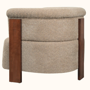 31.7" Mid-Century Curved Barrel Accent Chair