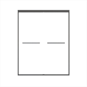 Double Sliding Shower Door, Semi-Frameless Bypass Bathroom Sliding Door With 1/4" (6 Mm) Tempered Glass For Walk-In Shower