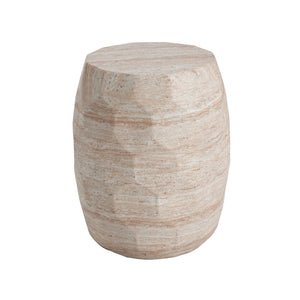 Travertine Lightweight Concrete Side Table For Indoor / Outdoor Use - Beige