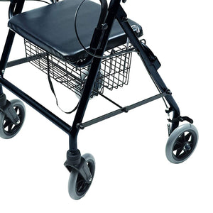 Lumex Walkabout Padded Lightweight 4 Wheel Hemi Rollator for Petite Users, Black