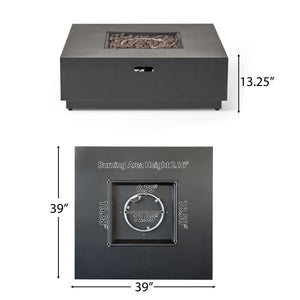 39'' Square Iron Fire Pit - 50,000 BTU