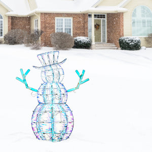 National Tree Company 48 Inch Snowman Decoration with 105 LED Lights, Iridescent