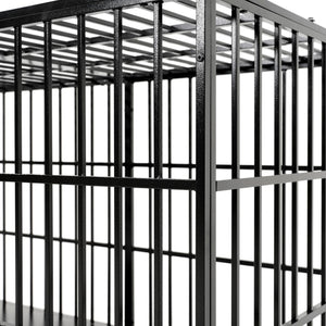 Extra Large Heavy Duty Dog Crate With Removable Pans For Dogs - Black