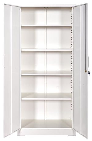 Container Furniture Direct Ironclad 71" Metal Storage Cabinet with Locking Doors and 4 Adjustable Shelves